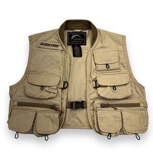 WRFS White River Fly Shop Boy's Fishing Vest Tan M 10/12